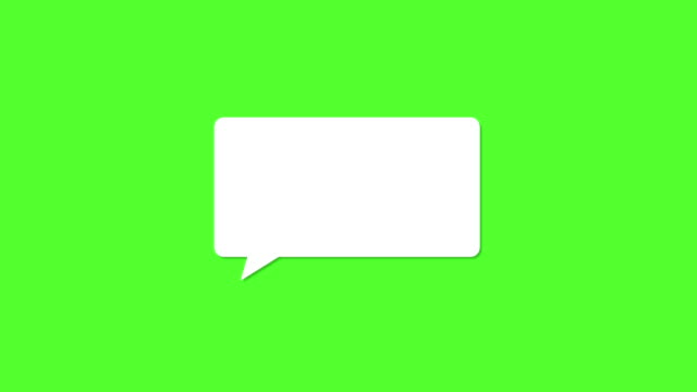 Blank speech or chat bubble with chroma key (green screen) for online talking