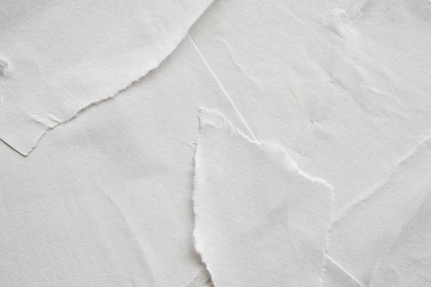 istock Blank white torn damaged paper poster texture background 1216869270