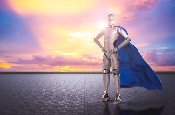 istock superhero cyborg with blue cloak 1216869279