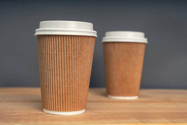 istock Paper cup. Recycling. Eco-friendly disposable tableware. Eco dishes. 1216870223