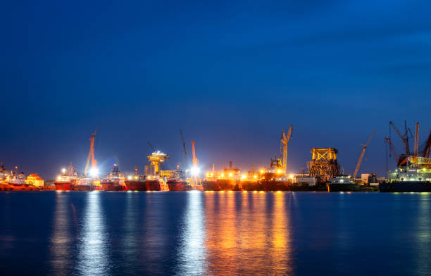 istock Night in Tianjin Port 1216871662