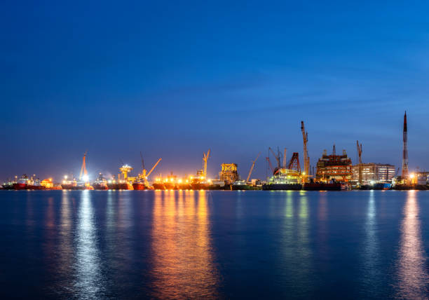 istock Night in Tianjin Port 1216872177