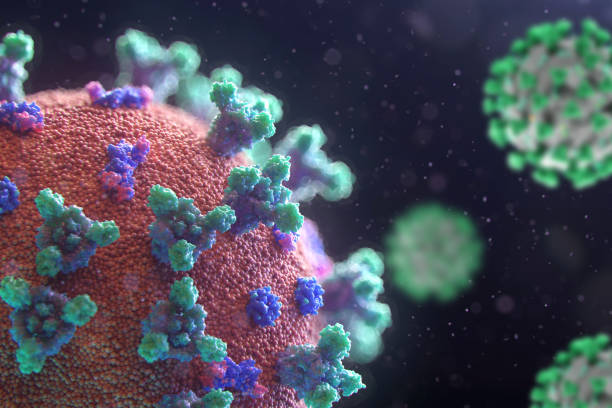 istock Concept of SARS-CoV-2 with red ball 1216873335