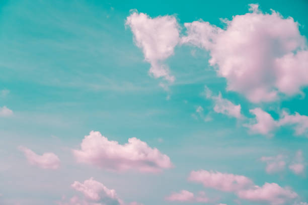 istock Copy space summer blue sky and white pink pastel hilight cloud abstract minimal background. 1216888954