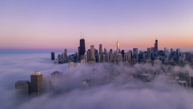 Fog Over Downtown Chicago Time Lapse