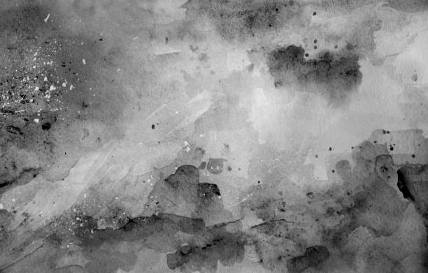 istock Black and white abstract watercolor on paper 1216892246