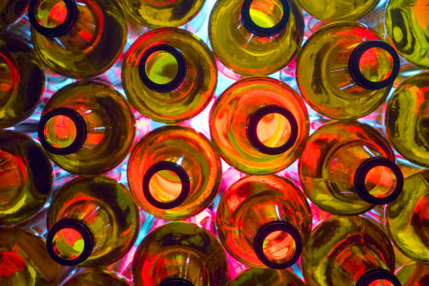 istock red glass empty beer bottles lie in rows 1216896411