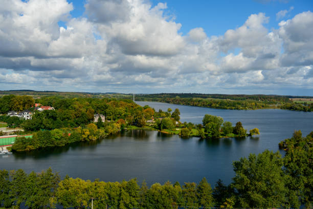 View of a beautiful landscape of the Mecklenburg Lake District near Waren (Mueritz) View of a beautiful landscape of the Mecklenburg Lake District near Waren (Mueritz) muritz national park photos stock pictures, royalty-free photos & images