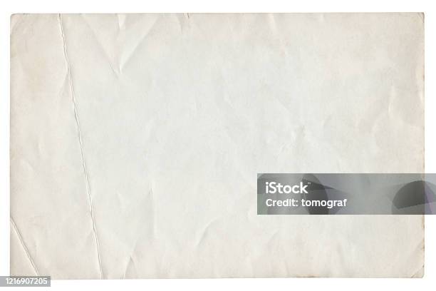 Vintage Paper Background Isolated Stock Photo - Download Image Now - Paper, Textured, Old