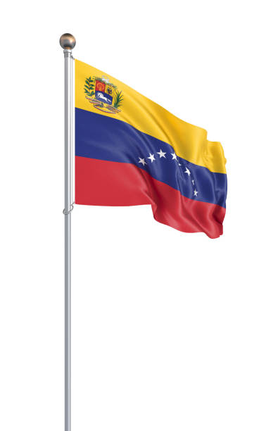 3D illustration. Realistic Waving flag. Isolated on white background. Venezuela.