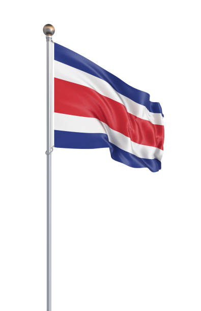 3D illustration. Realistic Waving flag. Isolated on white background.