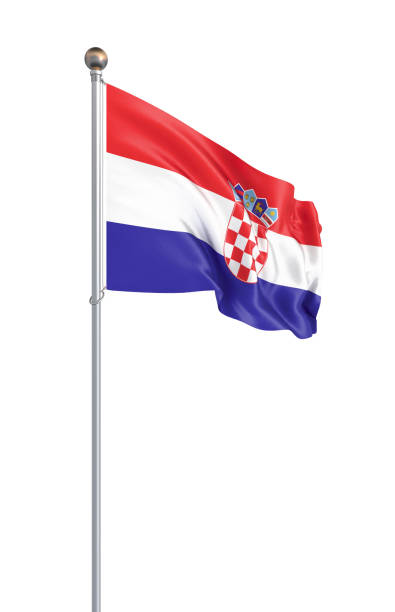 istock 3D illustration. Realistic Waving flag. Isolated on white background. Czech Republic . 1216907861
