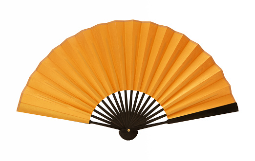 (clipping path!) Opened asian fan isolated on white background
