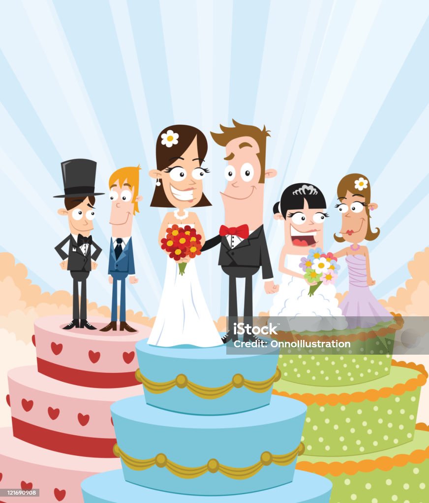 Wedding Party Stock Illustration - Download Image Now - Bride ...