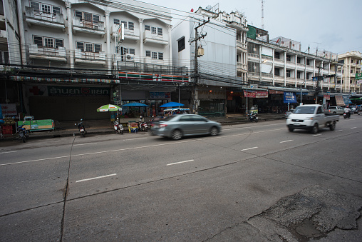 Udon Thani, Thailand, august 22, 2019. citylife at a cool morning in northeast of thailand.