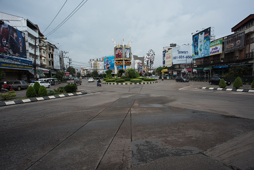 Udon Thani, Thailand, august 22, 2019. citylife at a cool morning in northeast of thailand.