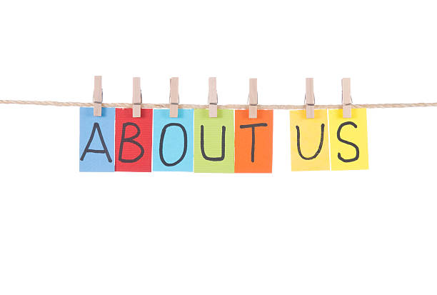 istock About us, words hang by wooden peg 121691244