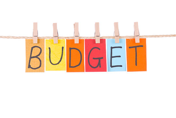 istock Budget, Colorful words hang on rope 121691266