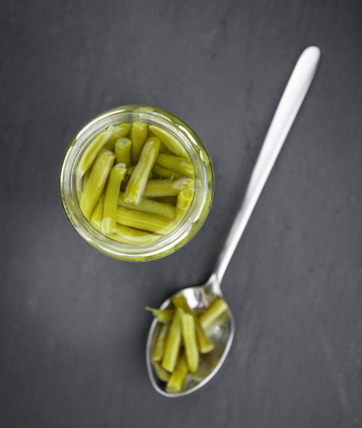 istock Portion of preserved Green Beans (selective focus; close-up shot) 1216915126
