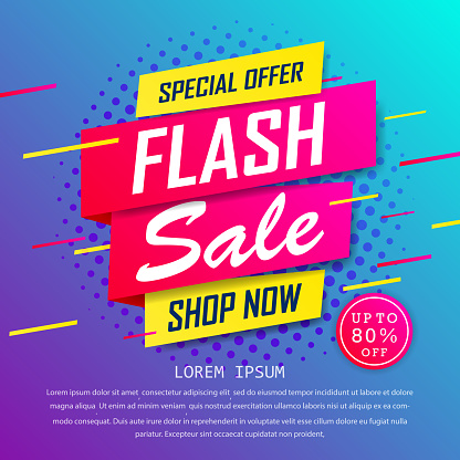 Flash sale special up to 80% off. super sale, end of season special offer banner. sale banner template design background. vector illustration typography banner design concept.