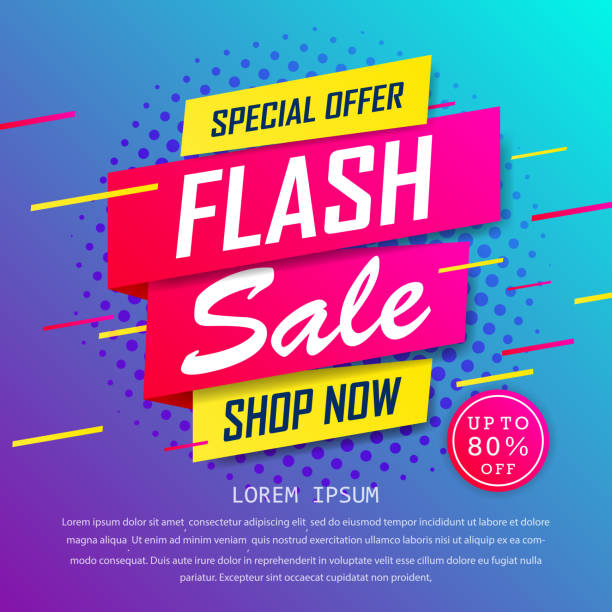 Flash sale special up to 80% off. super sale, end of season special offer banner. sale banner template design background. vector illustration typography banner design concept. Flash sale special up to 80% off. super sale, end of season special offer banner. sale banner template design background. vector illustration typography banner design concept. handing out flyers stock illustrations
