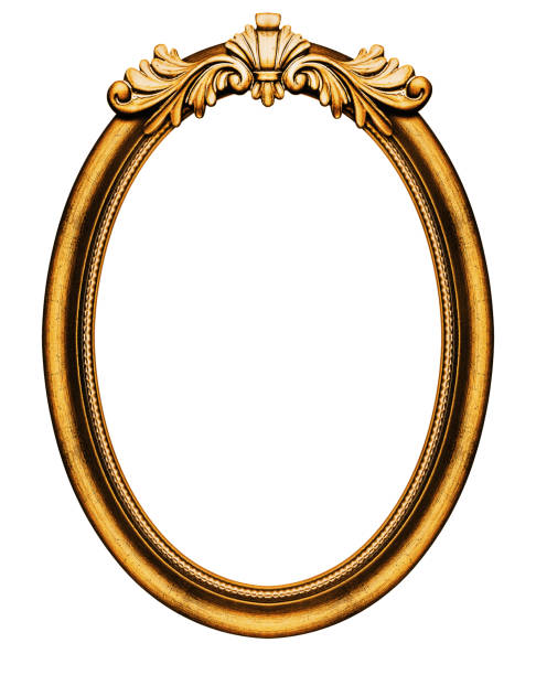 cadre ovale en bois - picture frame frame ellipse photograph photos et images de collection