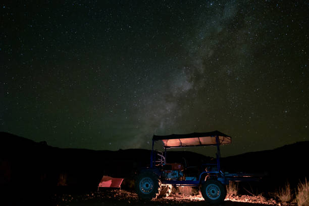 istock Cars On Field Against Sky At Night 1216919587