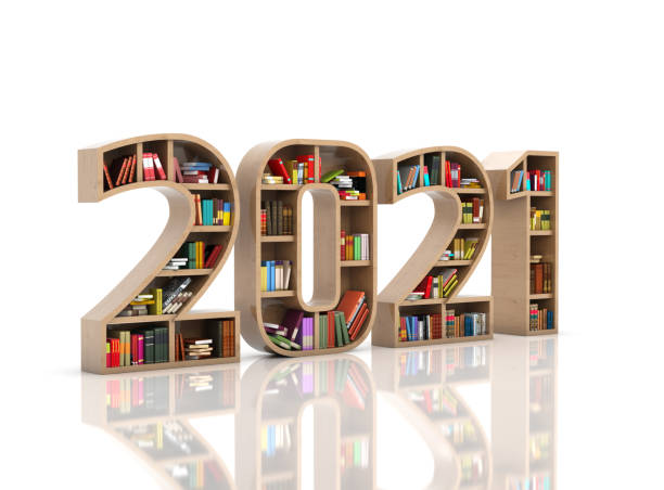 istock New Year 2021 Creative Design Concept with Book Shelf 1216920280