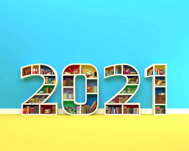 istock New Year 2021 Creative Design Concept with Book Shelf 1216920447