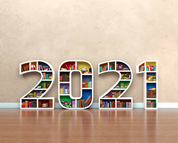 istock New Year 2021 Creative Design Concept with Book Shelf 1216920467