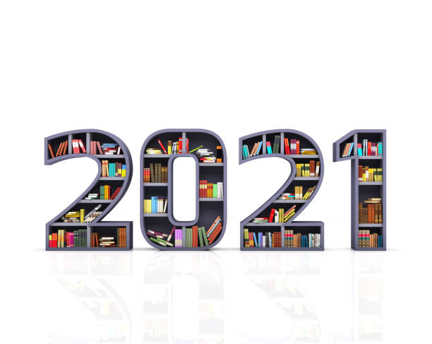 istock New Year 2021 Creative Design Concept with Book Shelf 1216920473