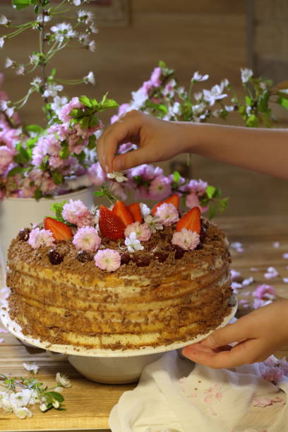 istock Still life with fruit cake on a wooden background 1216923113