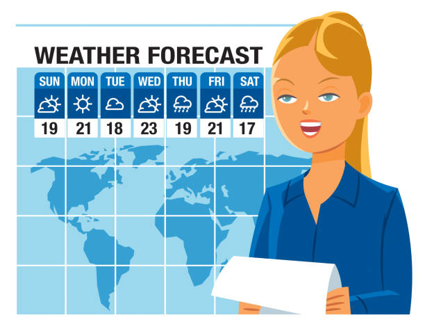 날씨 발표자 - weather meteorologist meteorology symbol stock illustrations