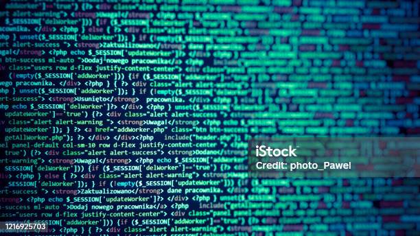 Code Html Php Web Programming Source Code Stock Photo - Download Image ...