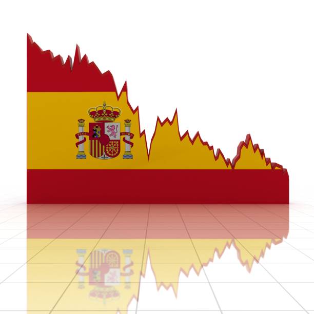 スペインの金融危機グラフグラフ - exchange rate decline loss graph ストックフォトと画像