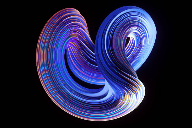 istock Abstract blue-violet background backdrop, colored neon lines, modern graphic design. 3D render, 3D illustration. copy space. 1216925897