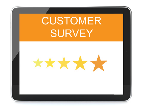 Customer satisfaction survey tablet star rating