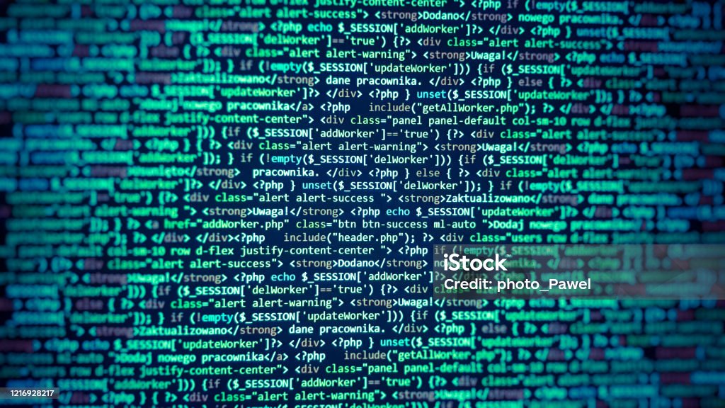 Green Color Background Software Developer Programming Code Abstract ...