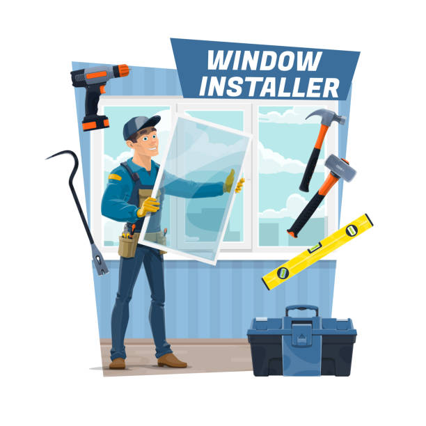 Window Installer Cartoon Window Installation Illustrations, Royalty-Free Vector Graphics & Clip ...