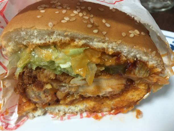 a half-cut Korean-style hamburger