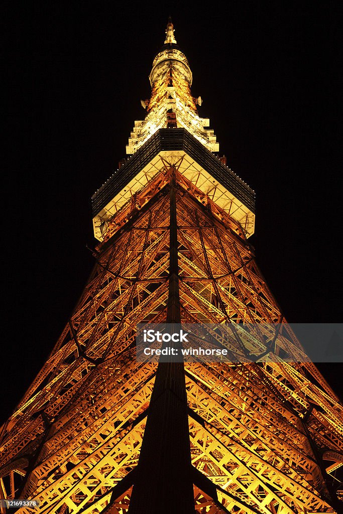 Tokio Tower w nocy - Zbiór zdjęć royalty-free (Architektura)