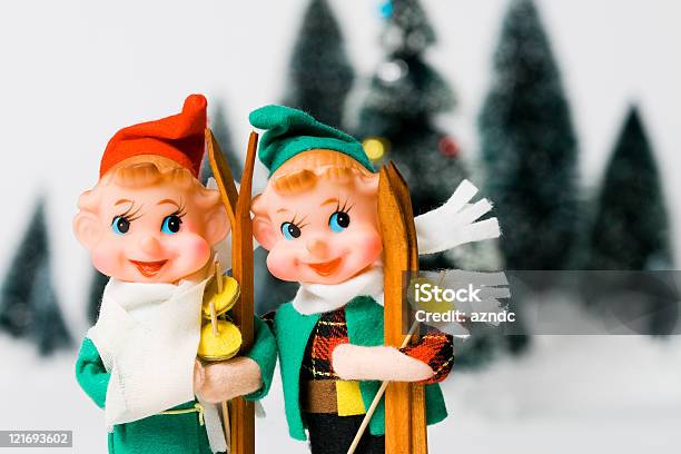 Vintage Christmas - zdjęcia stockowe i więcej obrazów Choinka - Choinka, Elf, Narciarstwo