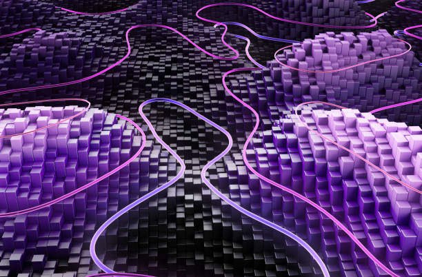 istock Retro futuristic background. 1216939760