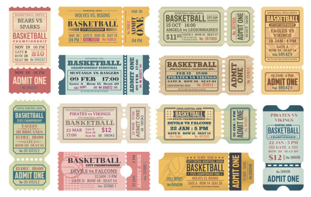 istock Ticket templates of basketball sport game 1216940845