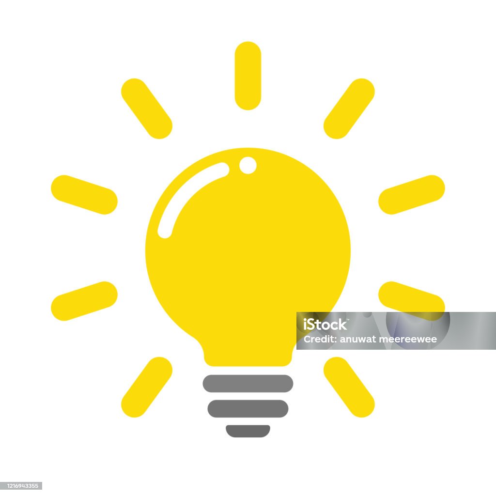 The Yellow Bulb Icon Is A Symbol Of Creativity Innovation Isolated On Background Stock Illustration Download Image Now - iStock