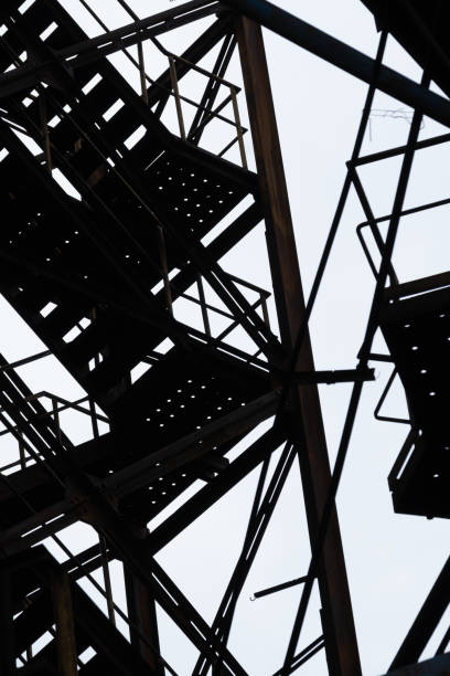 istock Black and white abstract industrial backround 1216943494