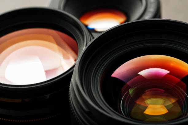 istock A camera lens with a beautiful close-up optical unit as a substrate. 1216943968