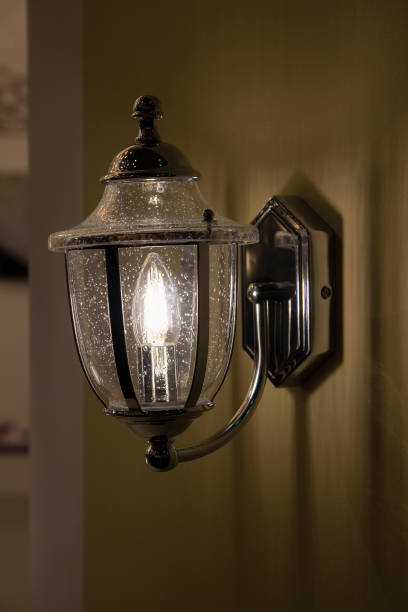 istock Light on the wall in retro style. Architecture 1216945104