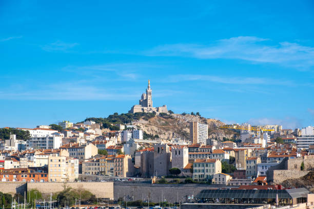 Villas on the cliffs of Marseille, France above the Mediterranean Sea