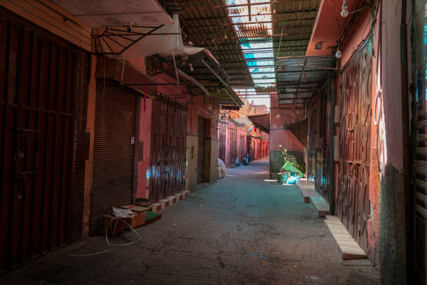 istock Empty streets of Marrakesh's medina, no people. Morocco. 1216948704